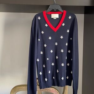 Gucci, navy sweater. Sz. Xs
